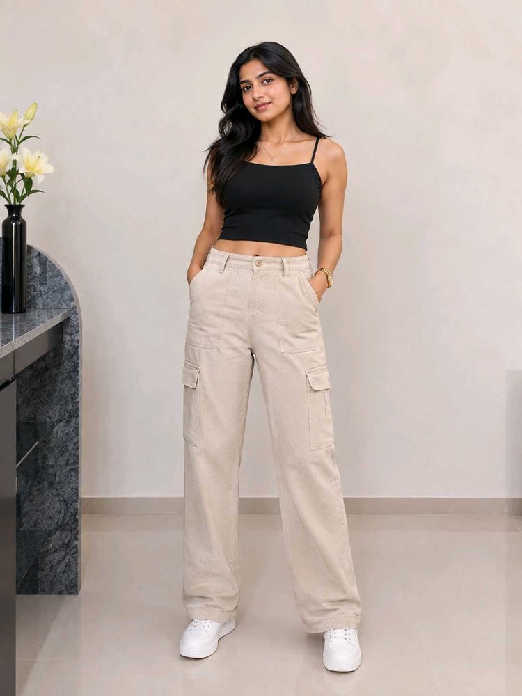 Beige Cargo Pants | Stylish