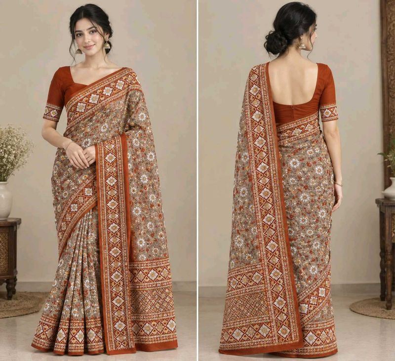 Beautiful Printed Cotton Saree