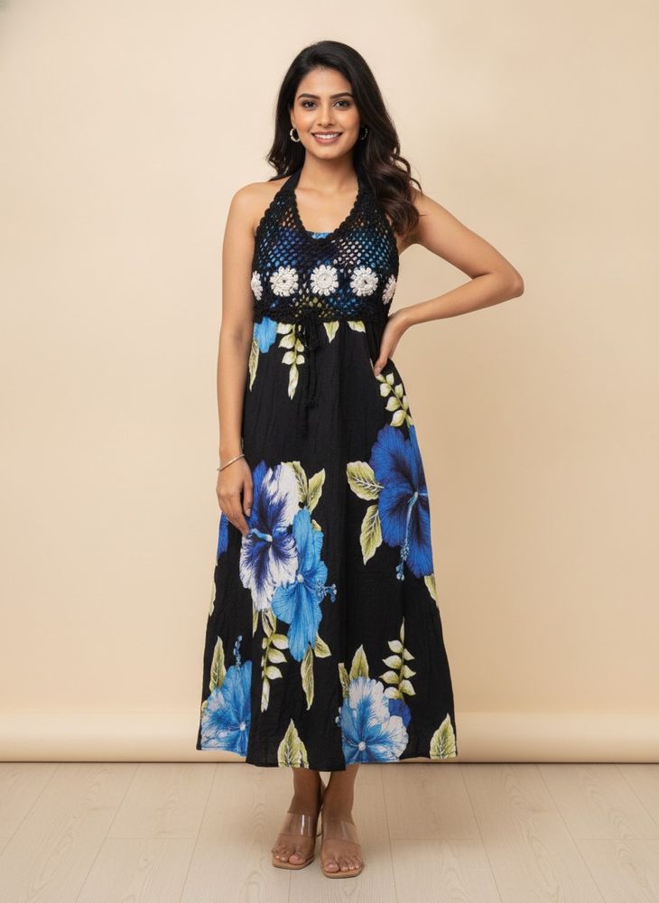 Chic Floral Crochet Dress