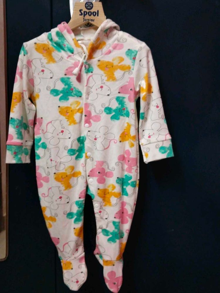 Adorable Mouse Print Footie Pajamas