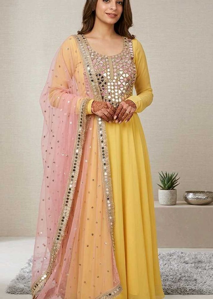 Beautiful Yellow Anarkali Gown