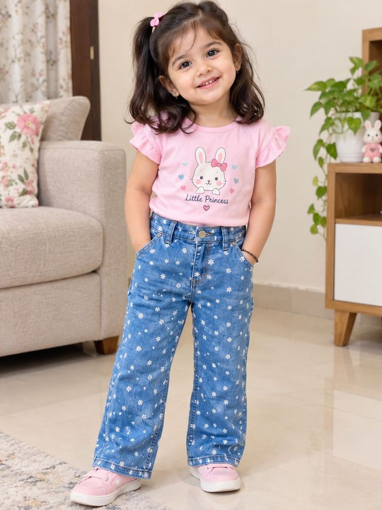flower printed jeans