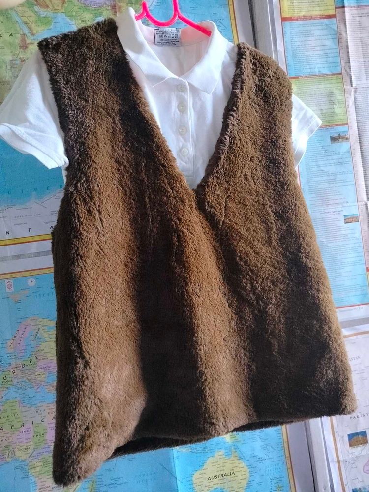 📌⭐COMBO Cozy Faux Fur Vest + POLO SHIRT