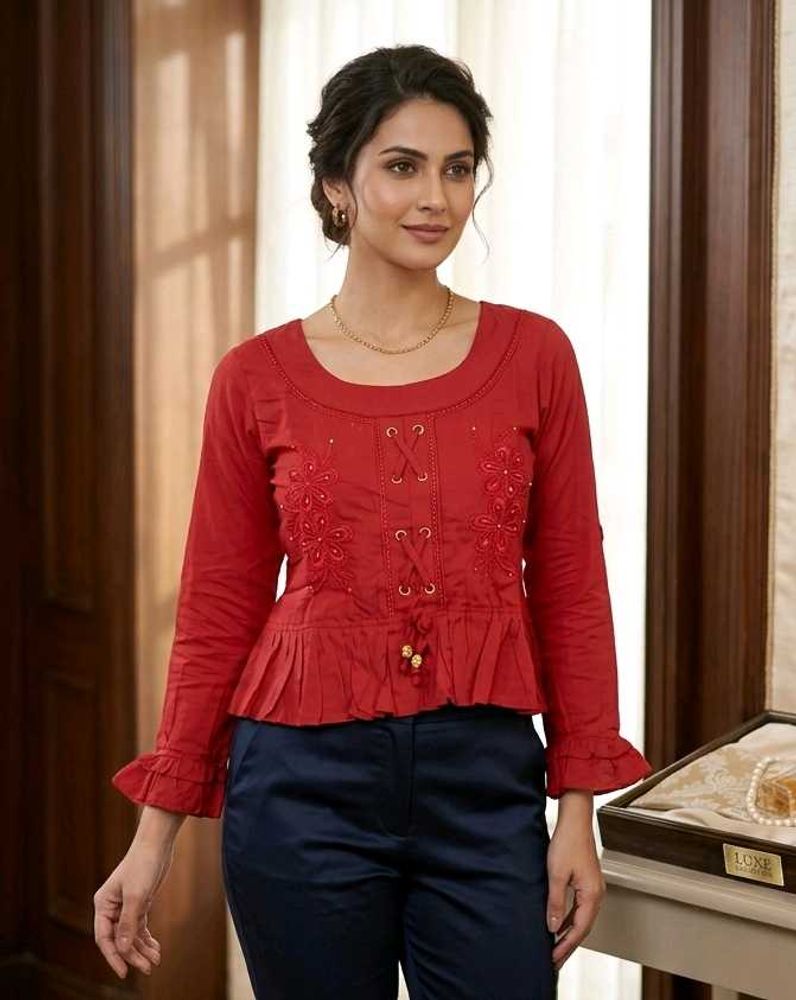 Chic Red Peplum Top