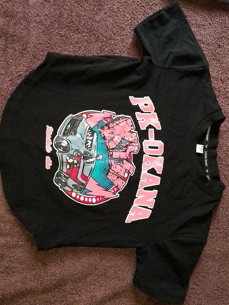 Graphic Print Black T-Shirt