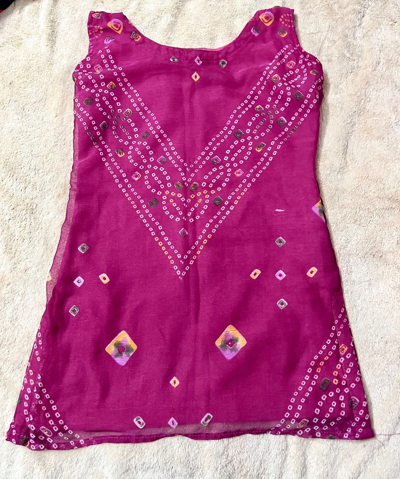 Bandhni Short Kurti /top