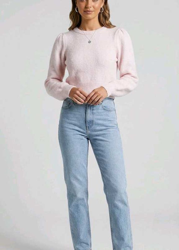 Chic Baby Pink Puff Sleeve Sweater