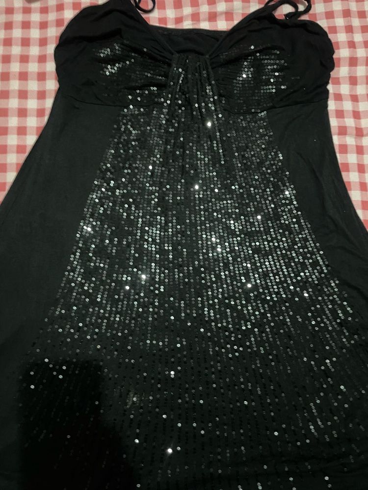 Sparkly Black Mini Dress