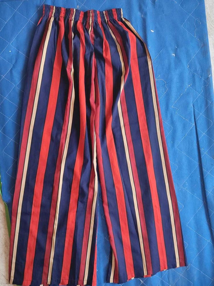 Striped Wide-Leg Pants