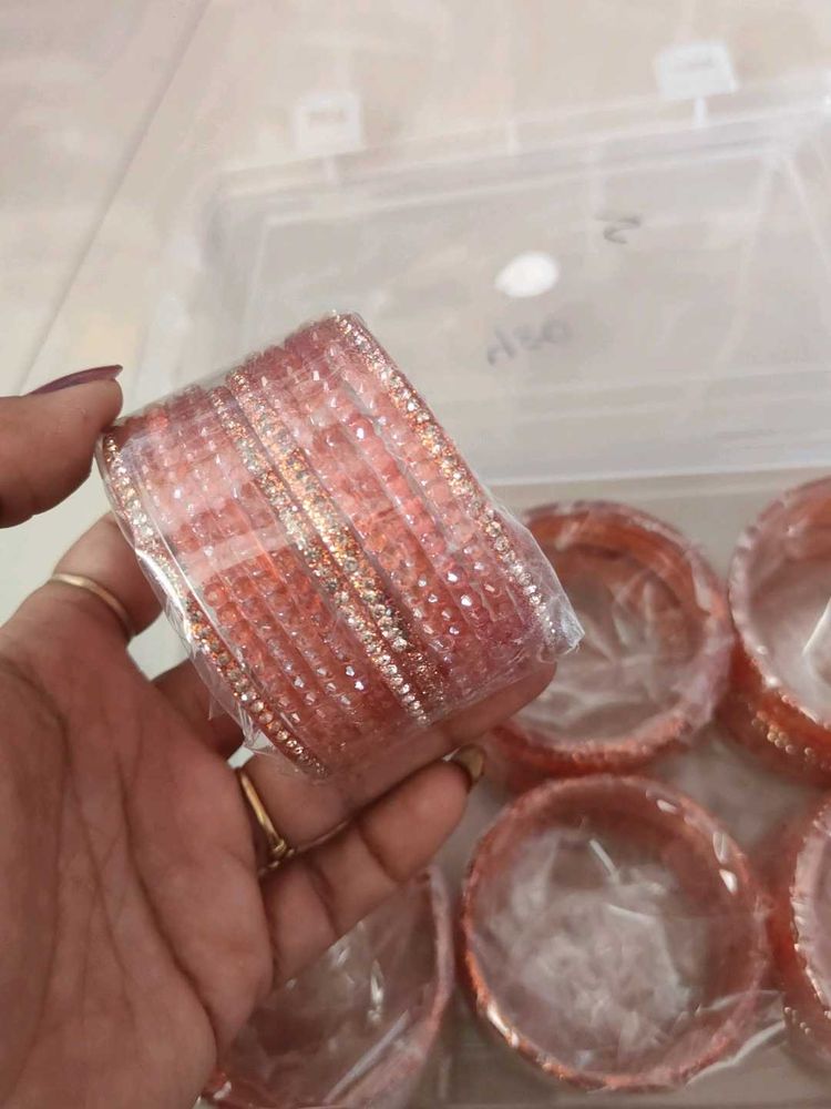 Beautiful Rose Gold Bangles mix size 6 set only at