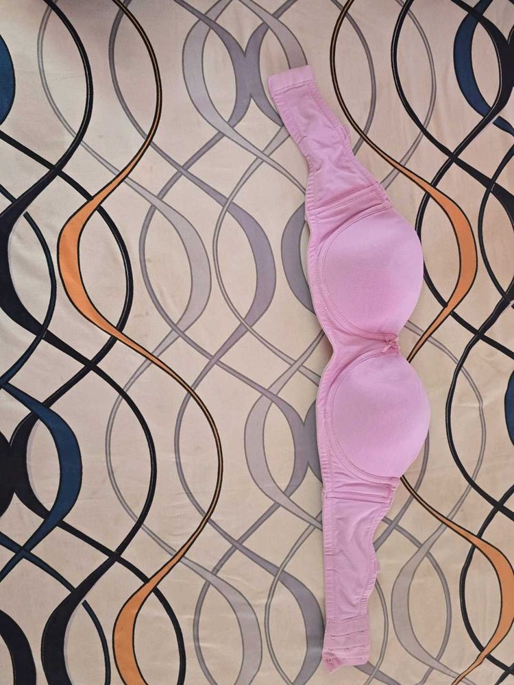Pink Strapless Padded Bra