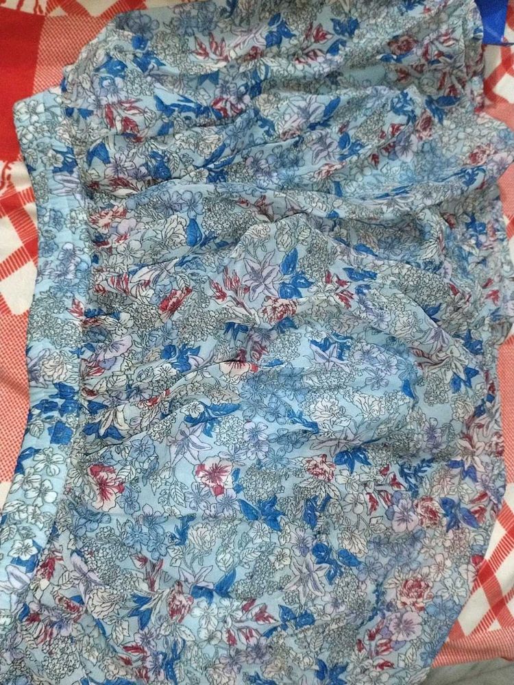 Blue Floral Print skirt and top dress