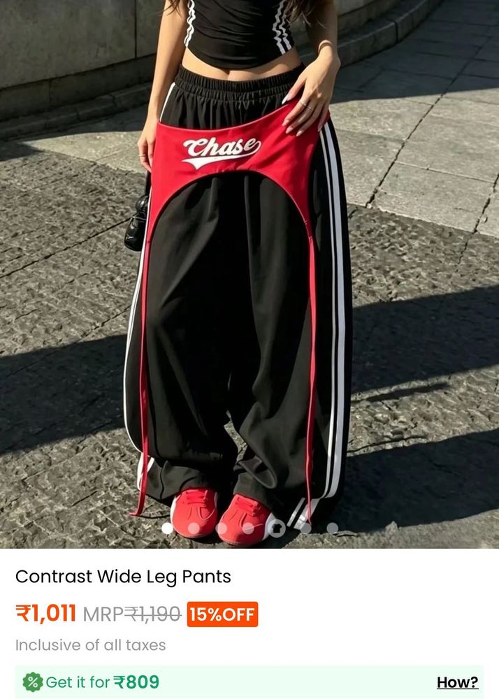 Wide Leg Pants with Contrast Detail