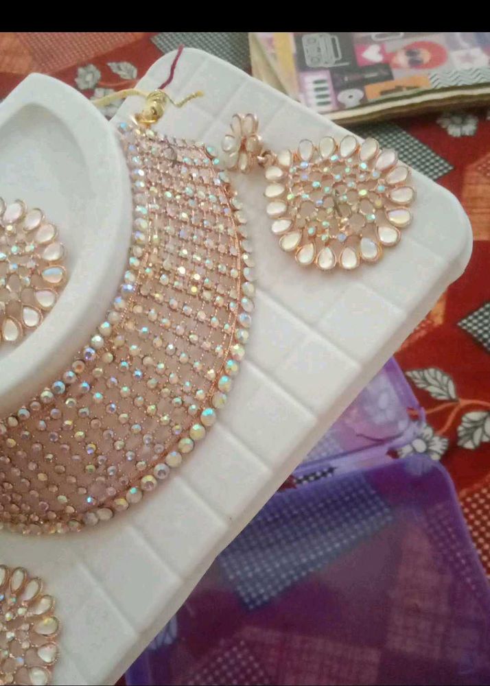 Stunning Embellished Necklace and Earring Set