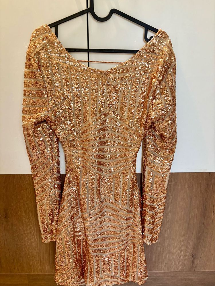 Sparkling Rose Gold Sequin Dress