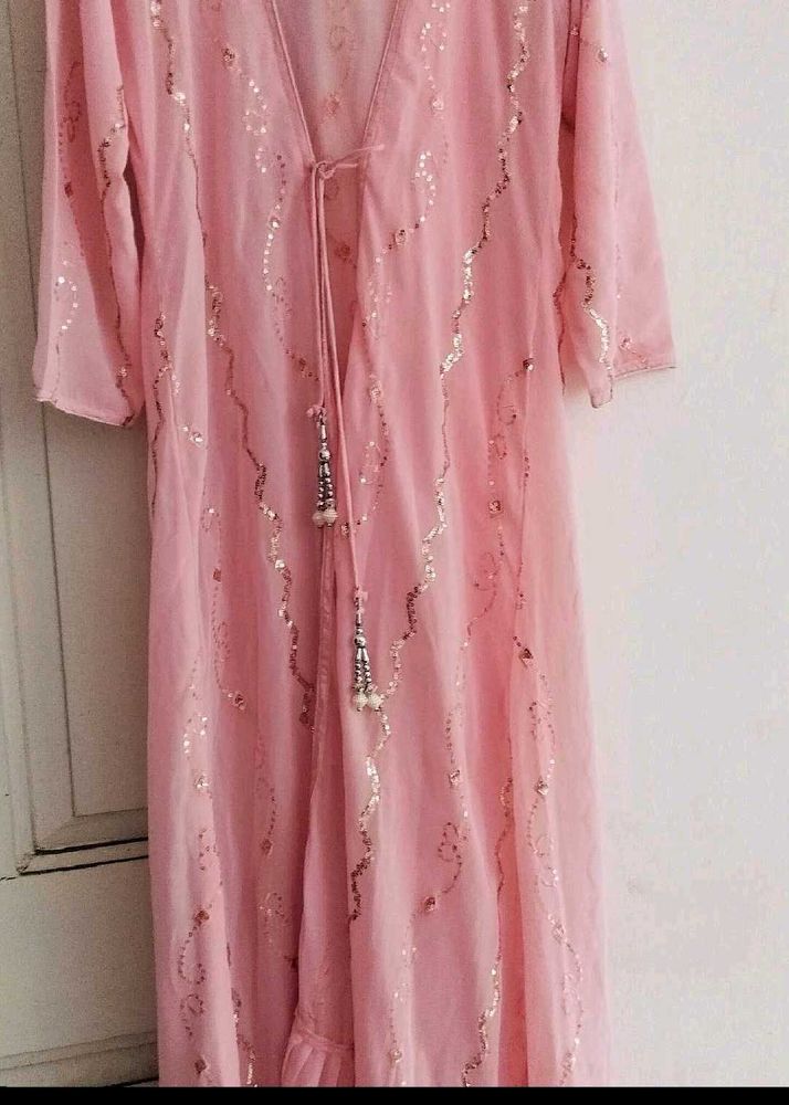 Pink Sequined Ethnic shrug