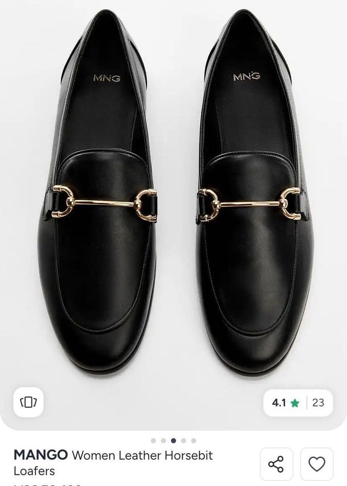 Mango Women Leather Horsebit Loafers