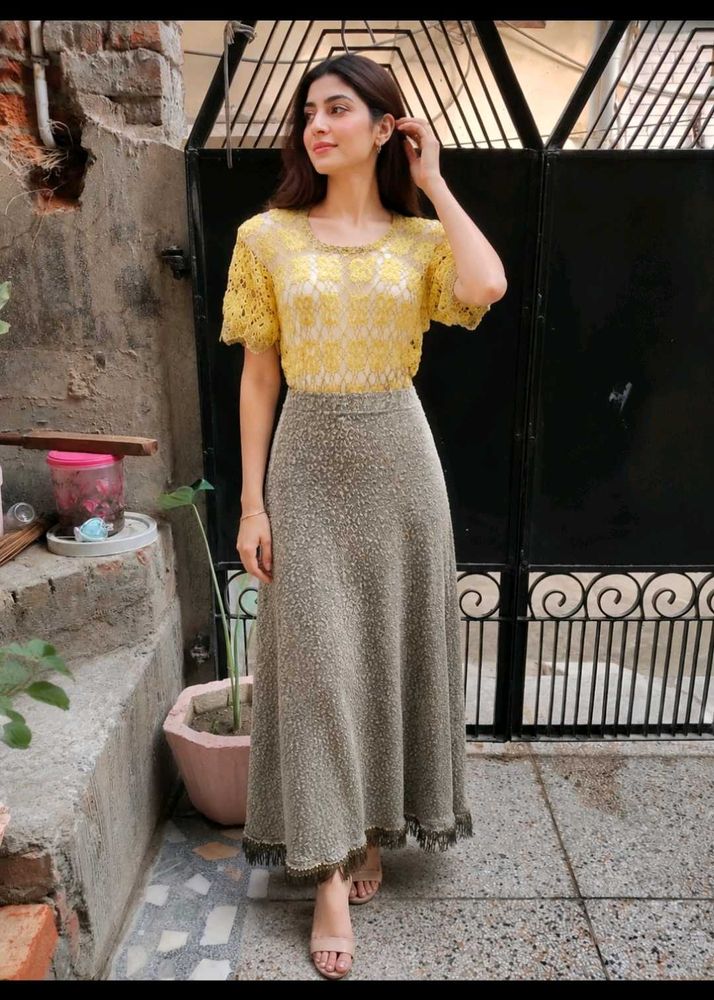 Elegant Printed Maxi Skirt