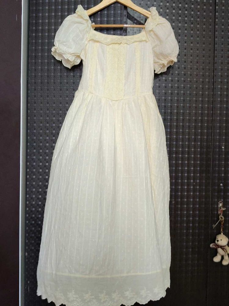 Vintage White Lace Prairie Dress