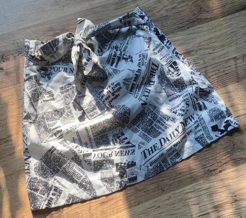 Unique Newspaper Print Skirt