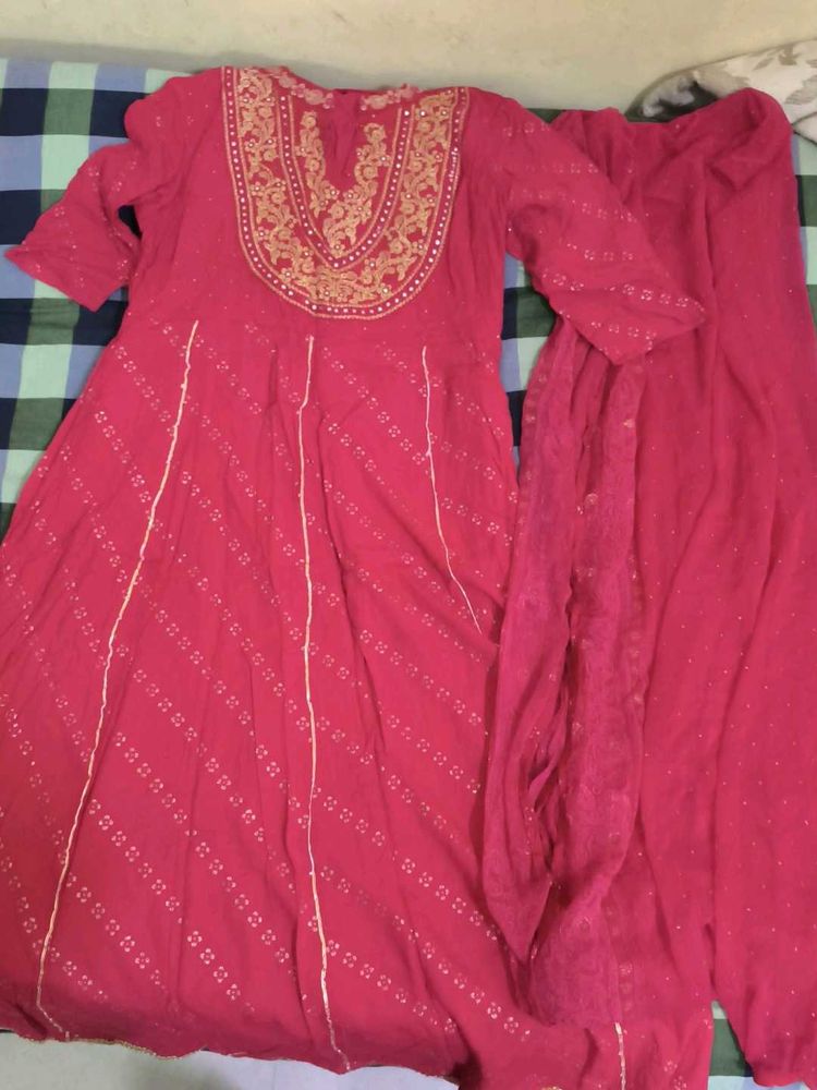 Free Finger Ring+ Anarkali Wid Dupatta