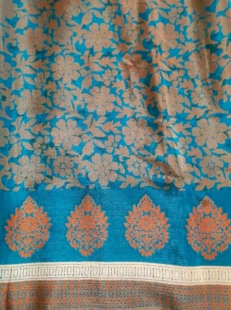 Dark Green Silkish Saree