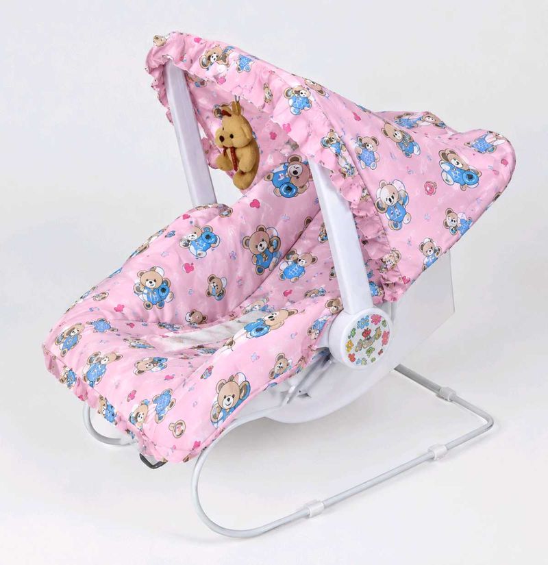 Pink Teddy Bear Baby Bouncer