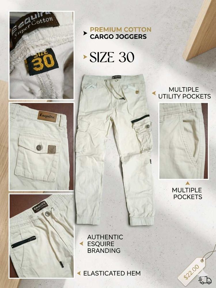 Esquire Premium Cotton Cargo Joggers