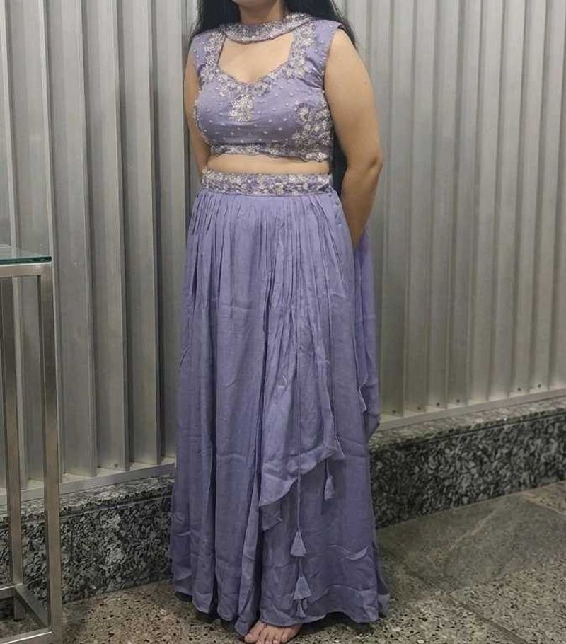 Lilac Handwork Lehenga Choli Set