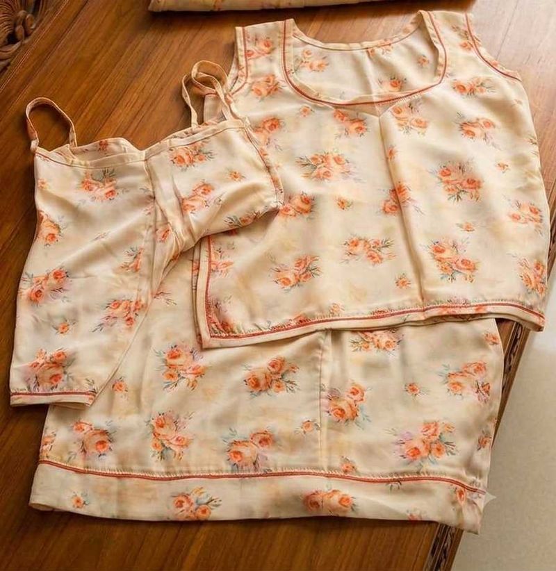 Floral Print Silk lehenga dress