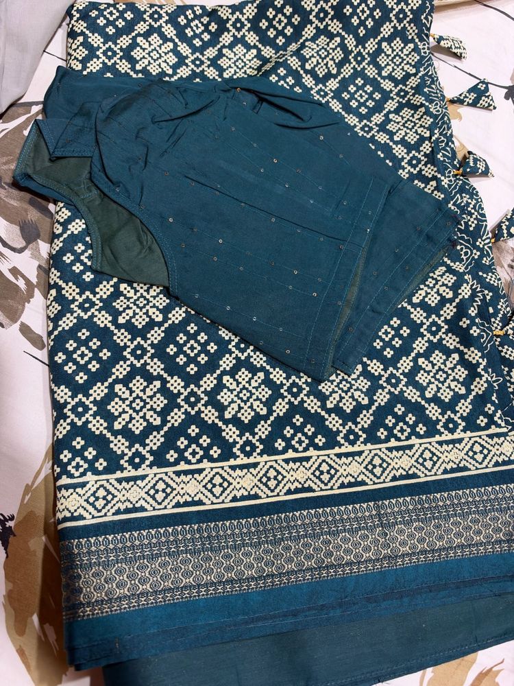 Designer Teal Saree with Blouse