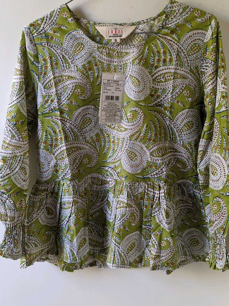 Green Printed Top