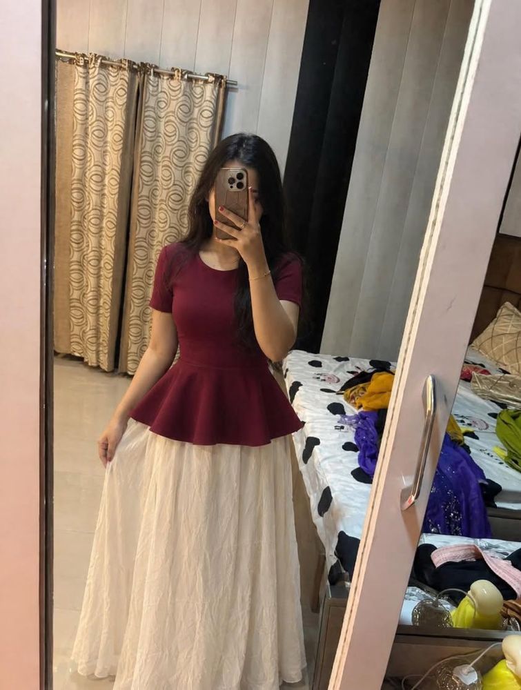 Elegant Peplum skirt top dress❤️🧚🏻‍♀️