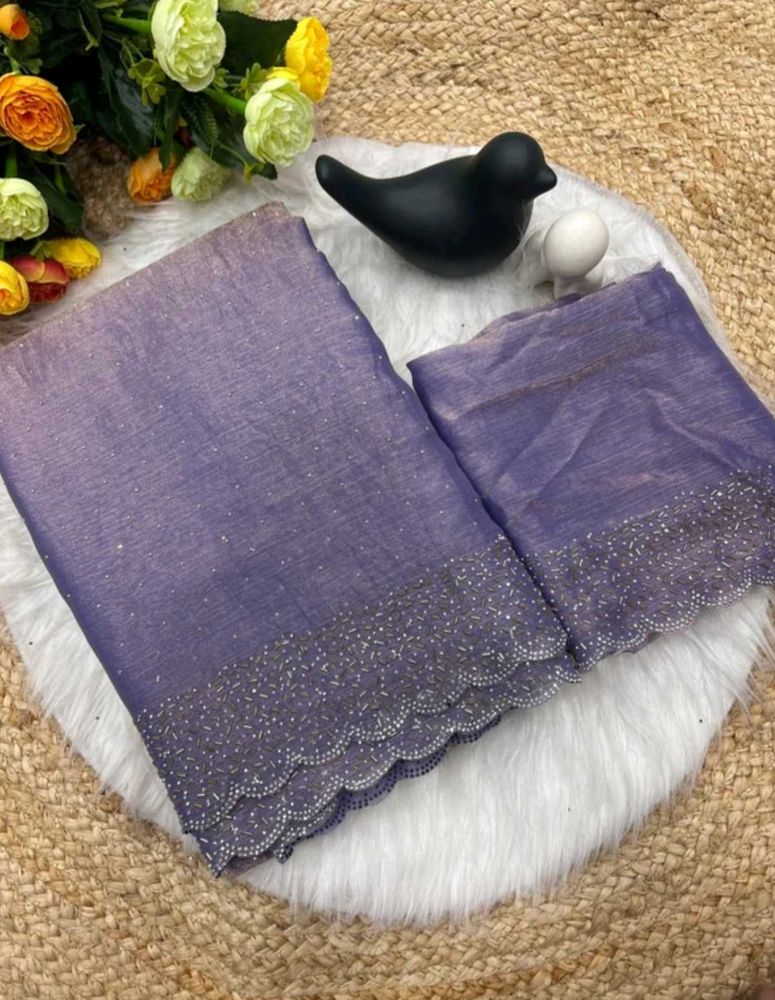 Trending space silk Purple Saree