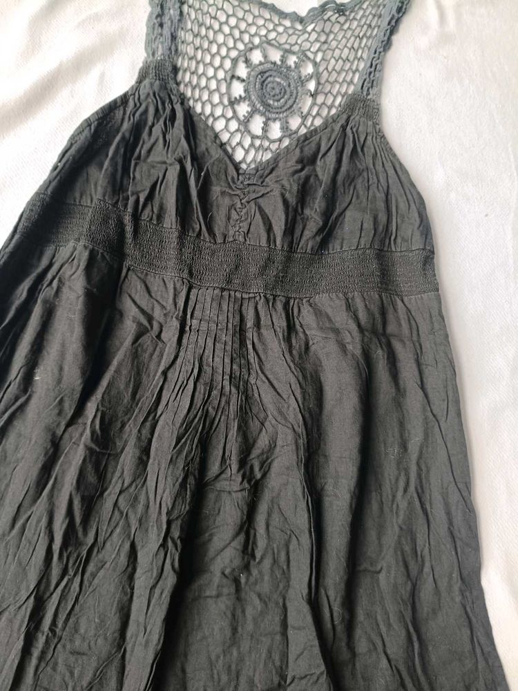 Black Crochet Detail Kurta