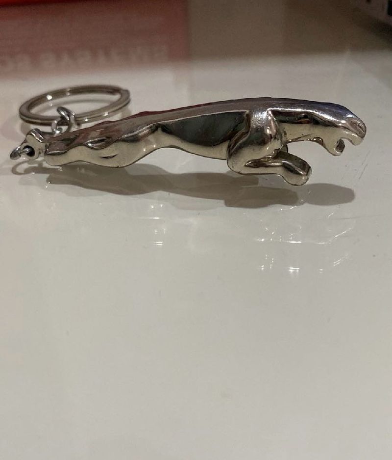 Metal Jaguar Logo And Teddy Keychain Combo