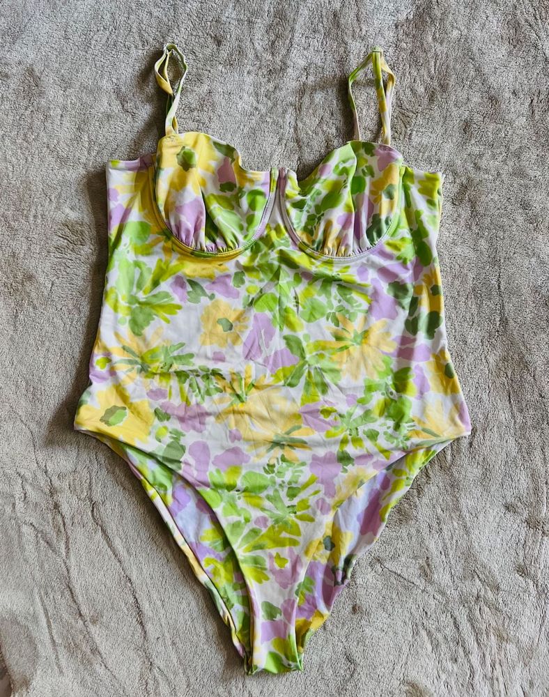 Floral Print One-Piece Swimsuit