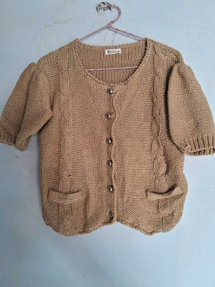 New Tan Knit Cardigan