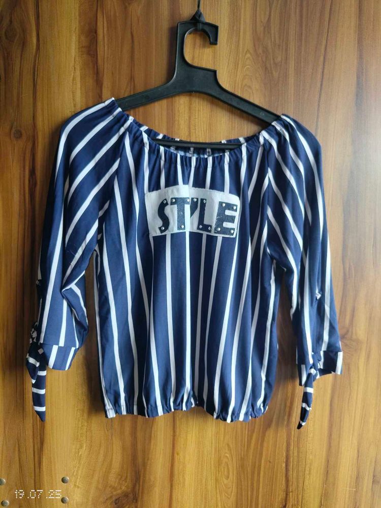 Striped Off-Shoulder Top