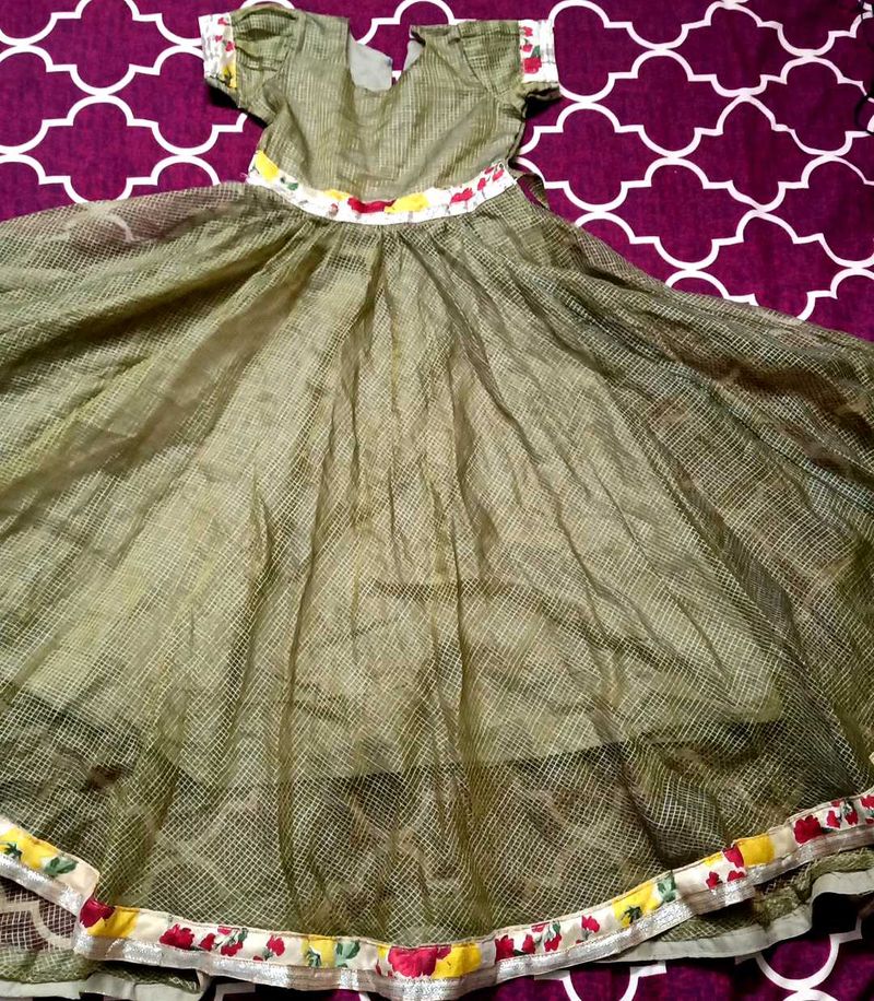Mustard Full Frock For Kids