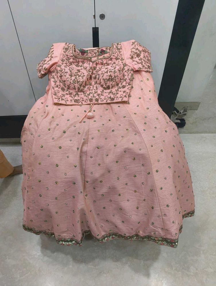 Elegant Peach Embroidered Lehenga Choli