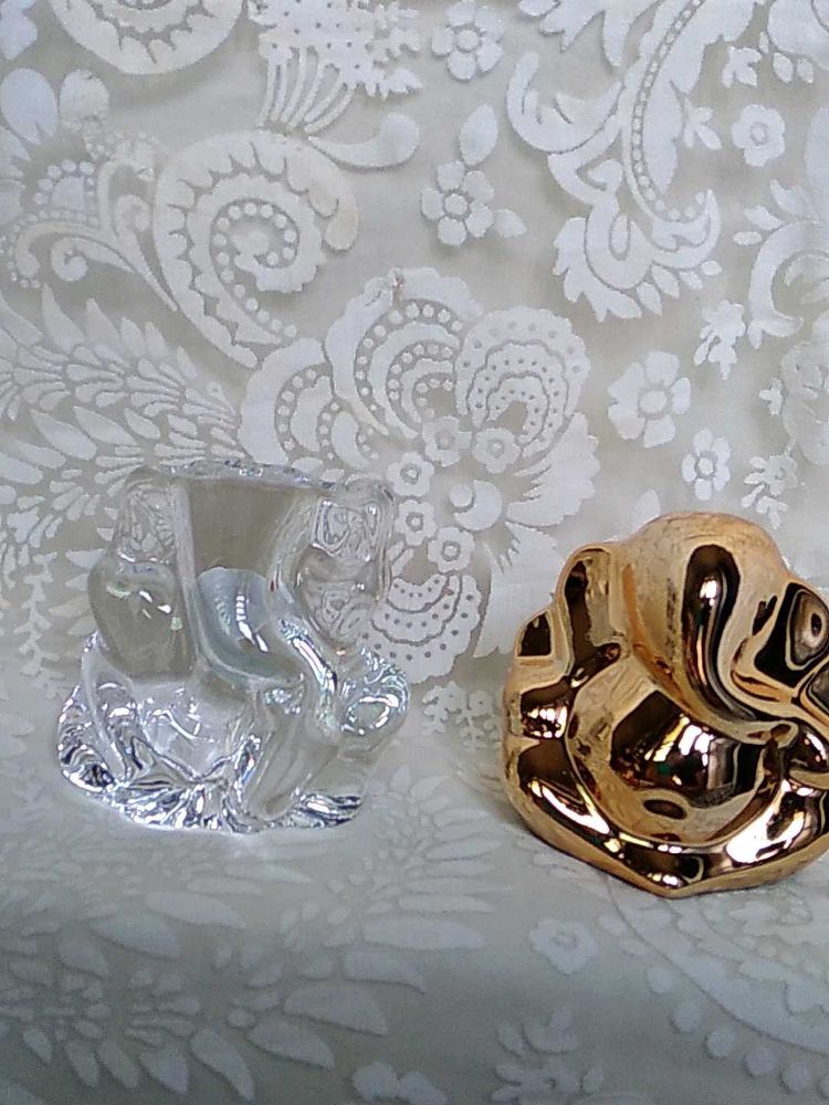 Ganesha Idols - Clear Crystal &amp; Gold