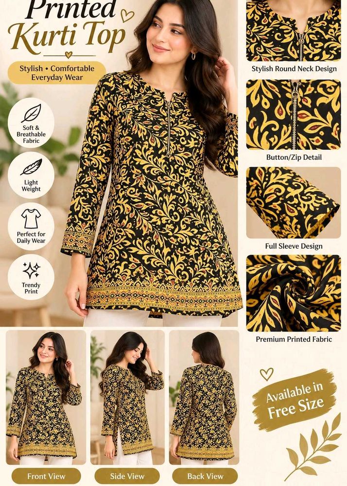 Stylish Printed Kurta Top for Women