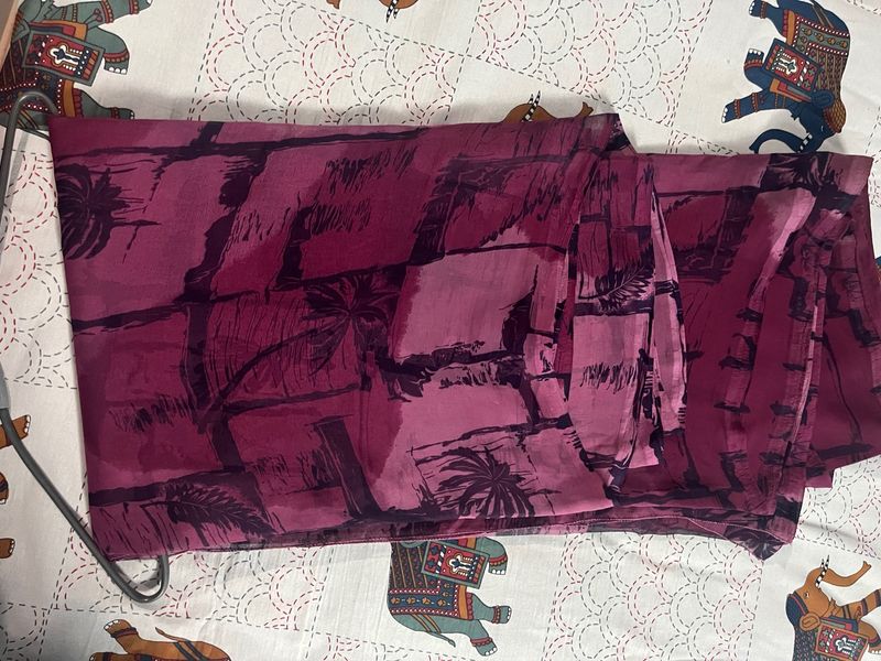 Chiffon Mauve Saree