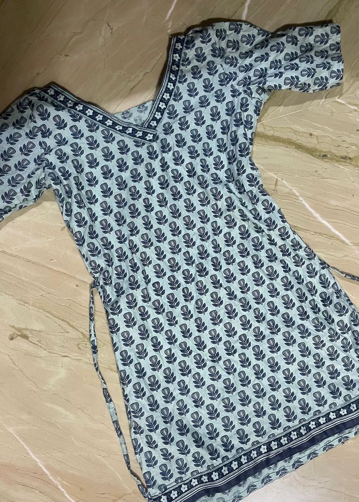Light Blue Printed Kurta