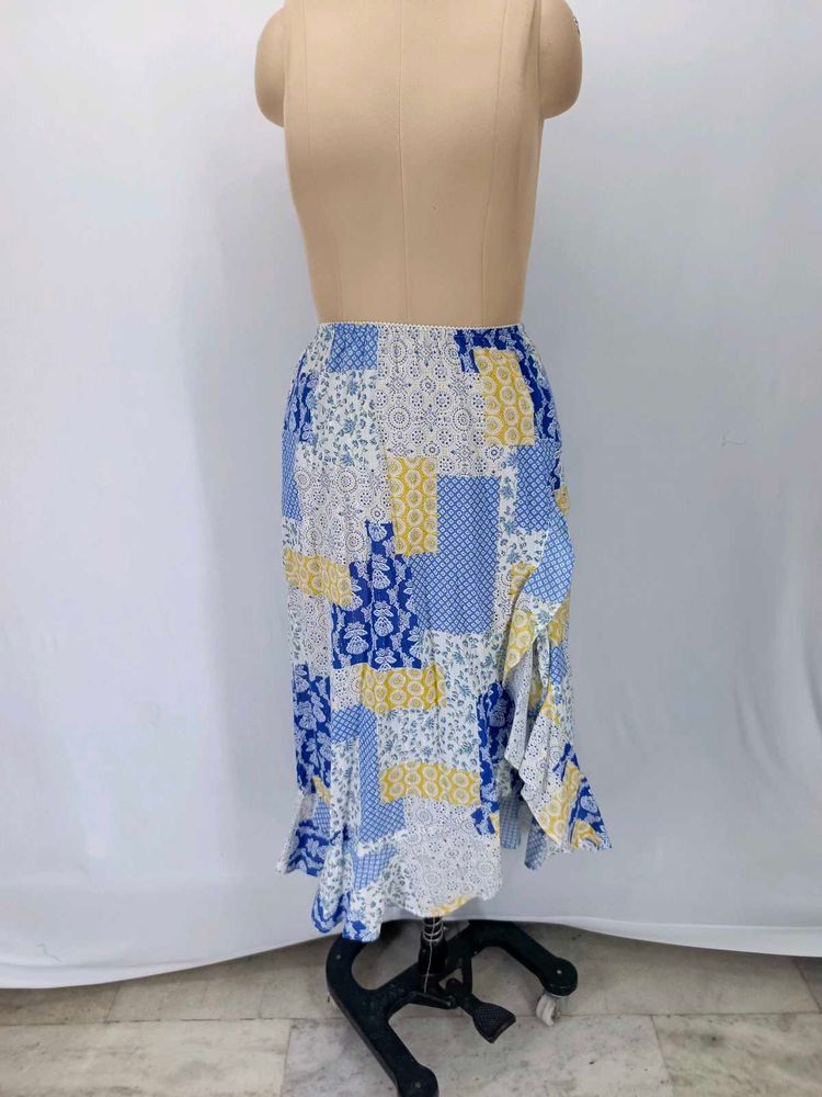 Bohemian Patchwork Print Ruffle Skirt