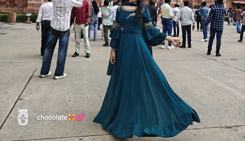 gown with duppata set 💚
