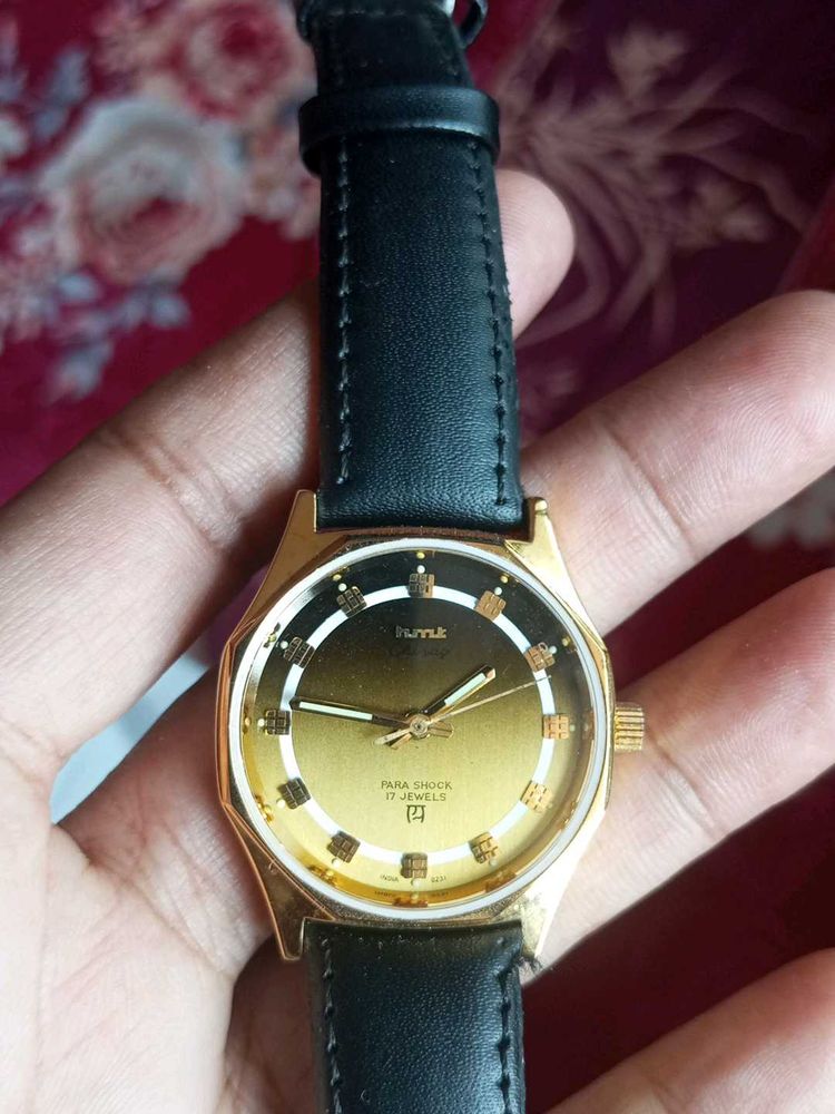 Vintage Hmt Chirag Gold Tone Watch