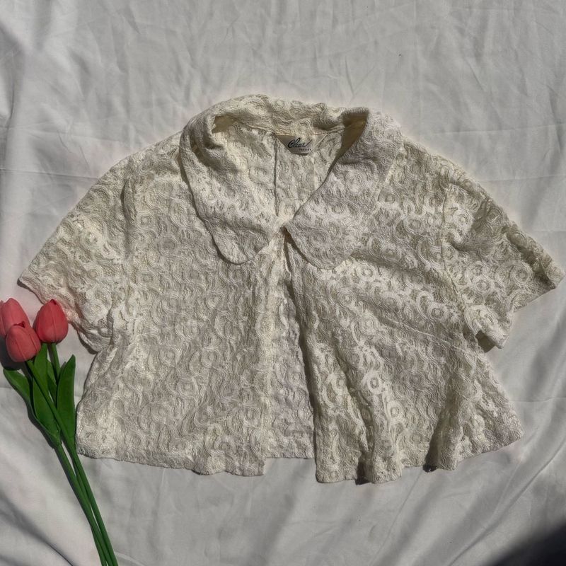Vintage Lace Peter Pan Collar Top