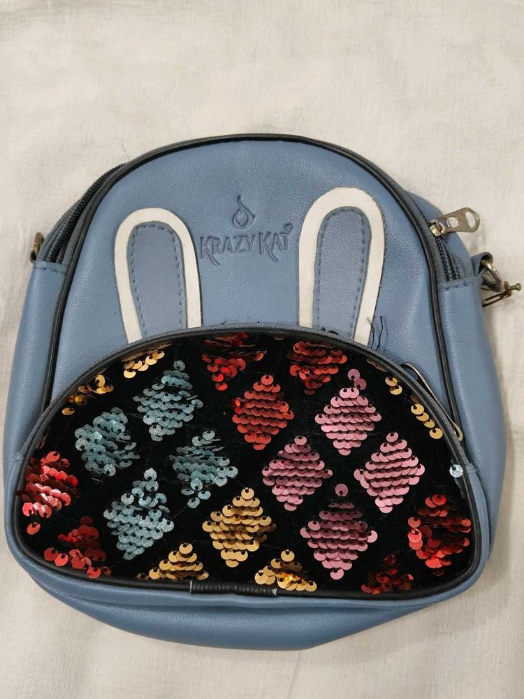 Cute Blue Bunny Backpack